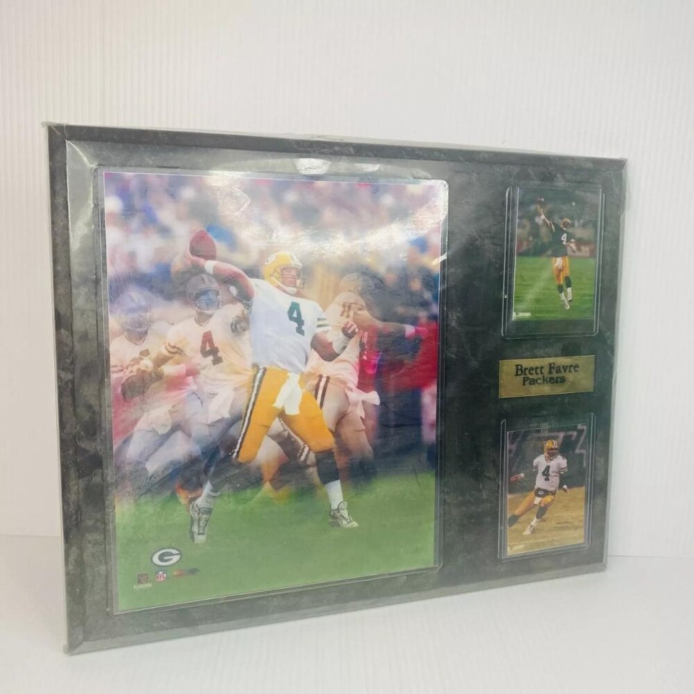 Brett Favre Packers Photo Collage Plaque Mounted NEW SEALED 12in x 15in